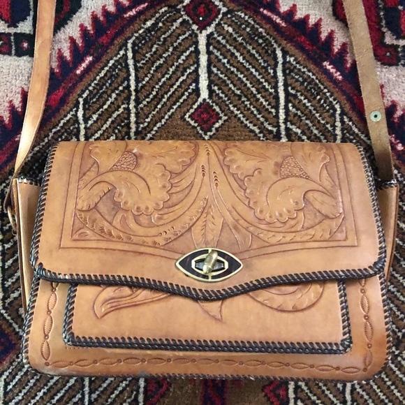 Vintage Leather Embossed Bag - Picture 1 of 5